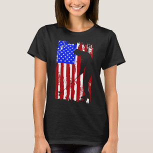 Vintage American Flag Golf Men Women T-Shirt