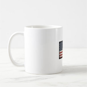 Vintage American Flag Horse Vector Art Design Coffee Mug