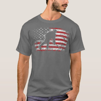 Vintage American Flag Ice Hockey Cool Hockey 4th O T-Shirt