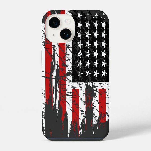 Vintage American  Flag  iPhone Case (Back)