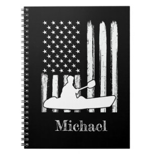 Vintage American Flag Kayak Notebook