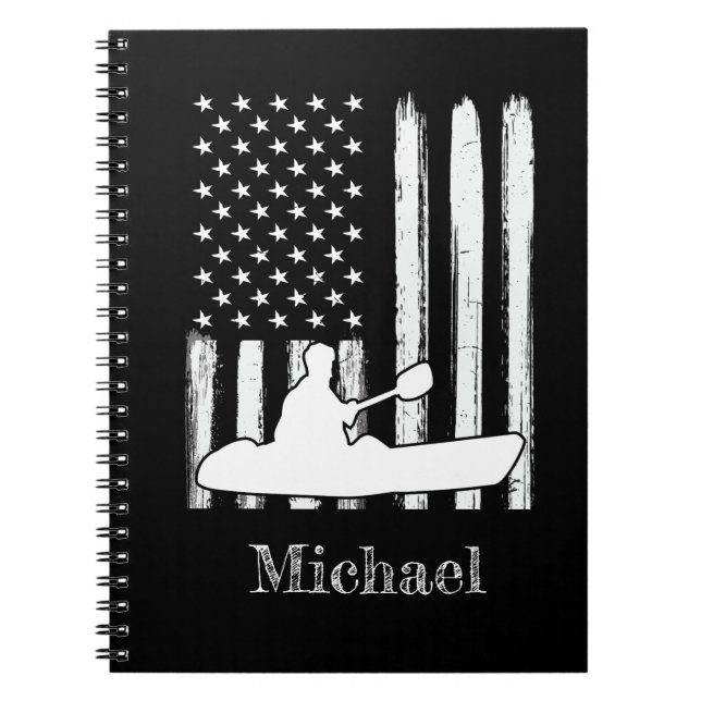 Vintage American Flag  Kayak Notebook (Front)
