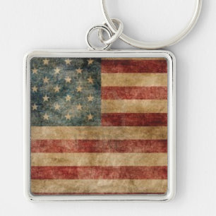 Vintage American Flag Keychain