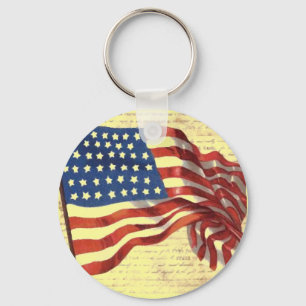 Vintage American Flag Keychain