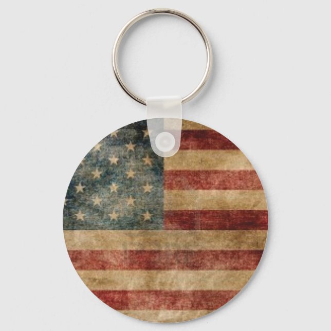 Vintage American Flag Keychain (Front)