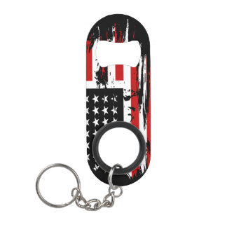 Vintage American Flag Keychain Bottle Opener