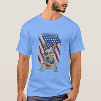 Vintage American Flag Llama Dad Mom llama Lover 4t T-Shirt
