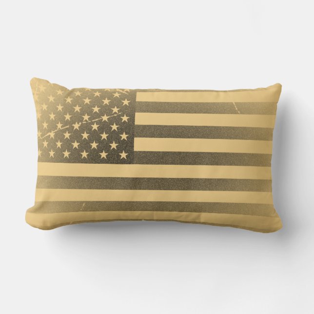 Vintage American Flag Lumbar Pillow (Front)