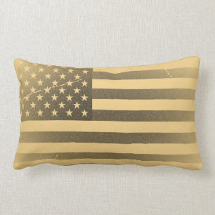Vintage American Flag Lumbar Pillow