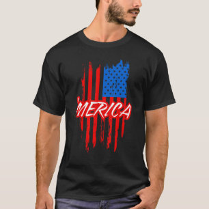 Vintage American Flag 'merica Patriotic 4th Of Jul T-Shirt