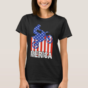 Vintage American Flag Motorcross Merica Dirt Bike T-Shirt