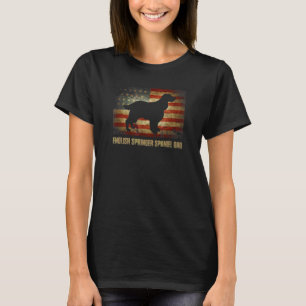 Vintage American Flag Patriotic English Springer S T-Shirt