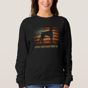 Vintage American Flag Patriotic German Shorthaired Sweatshirt