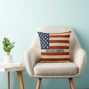 Vintage American Flag Pillow