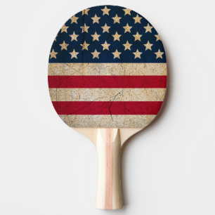 Vintage American Flag Ping Pong Paddle