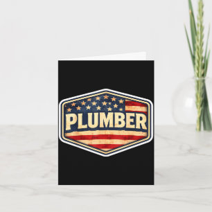 Vintage american flag plumber patriotic plumbing card