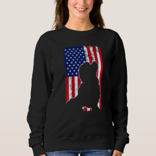 Vintage American Flag Poodle Dog Dad Mom Puppy Pat Sweatshirt