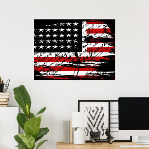 Vintage American  Flag  Poster