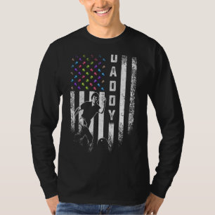 Vintage American Flag Proud Bowling Daddy Bowler S T-Shirt