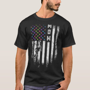 Vintage American Flag Proud Bowling Mom Bowler Sil T-Shirt
