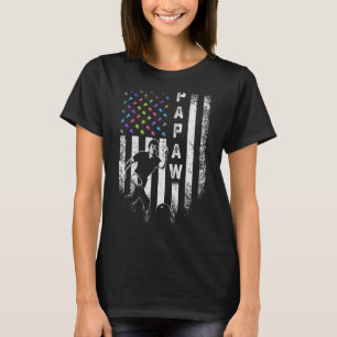Vintage American Flag Proud Bowling Papaw Bowler S T-Shirt