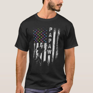 Vintage American Flag Proud Bowling Papaw Bowler S T-Shirt
