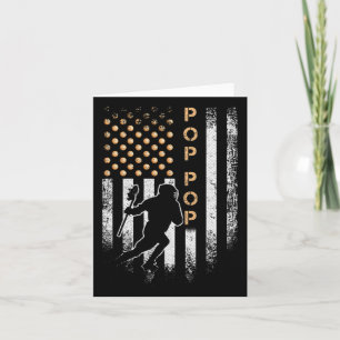 Vintage American Flag Proud Lacrosse Pop Pop Lax S Card