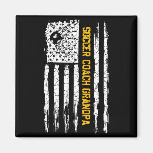 Vintage American Flag Proud Soccer Coach Grandpa S Magnet