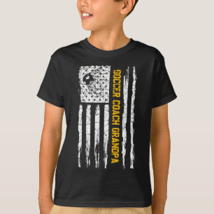 Vintage American Flag Proud Soccer Coach Grandpa S T-Shirt