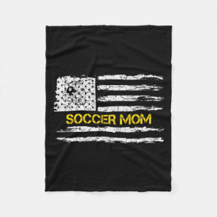 Vintage American Flag Proud Soccer Mom Football Si Fleece Blanket