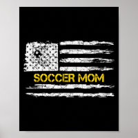 Vintage American Flag Proud Soccer Mom Football Si