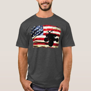 Vintage American flag quad bike 4 wheeler all-terr T-Shirt