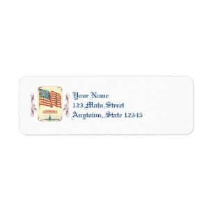 Vintage American Flag Return Address Labels