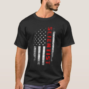 Vintage American Flag Scientist Apparel Patriot Us T-Shirt