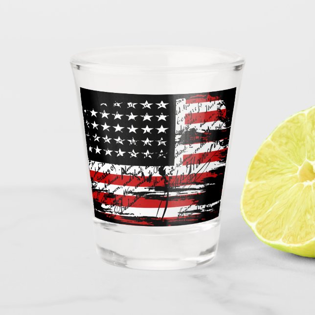 Vintage American  Flag  Shot Glass (Front)