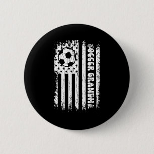 Vintage American Flag Soccer Grandma Football Fa T 2 Inch Round Button