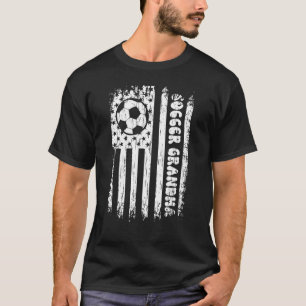 Vintage American Flag Soccer Grandma Football Fa T-Shirt