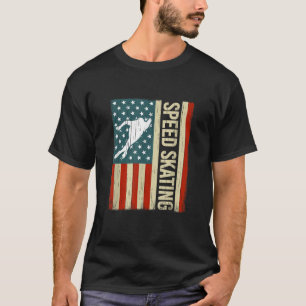 vintage American Flag Speedskating 4th of July Spe T-Shirt