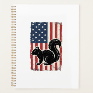 Vintage American Flag Squirrel Patriotic Shirt Des Planner