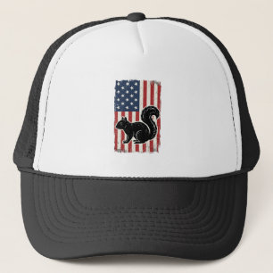 Vintage American Flag Squirrel Patriotic Shirt Des Trucker Hat