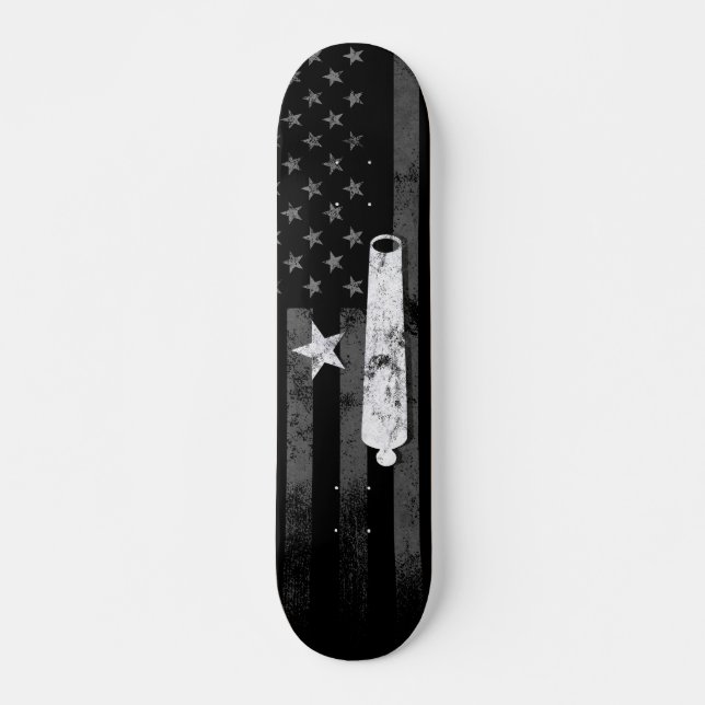Vintage American Flag Star and Cannon Skateboard (Front)