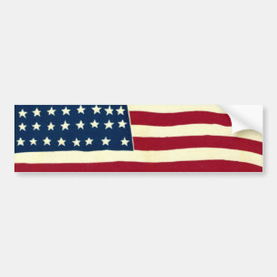 Vintage American Flag, Stars and Stripes Bumper Sticker