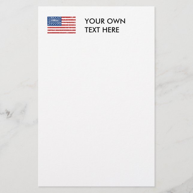 Vintage American Flag Stationery (Front)