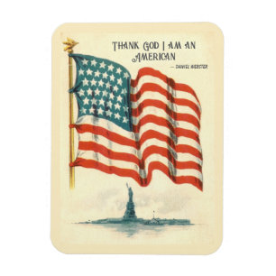 Vintage American Flag Statue of Liberty Magnet