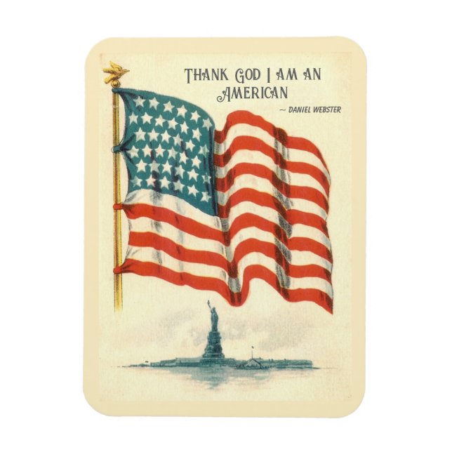 Vintage American Flag Statue of Liberty Magnet (Vertical)