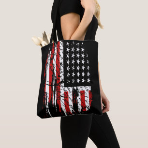 Vintage American Flag Tapestry Tote Bag