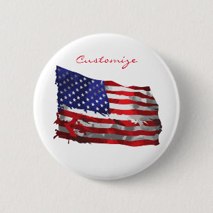 Vintage American Flag Thunder_Cove 2 Inch Round Button