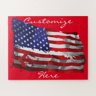 Vintage American Flag Thunder_Cove Jigsaw Puzzle