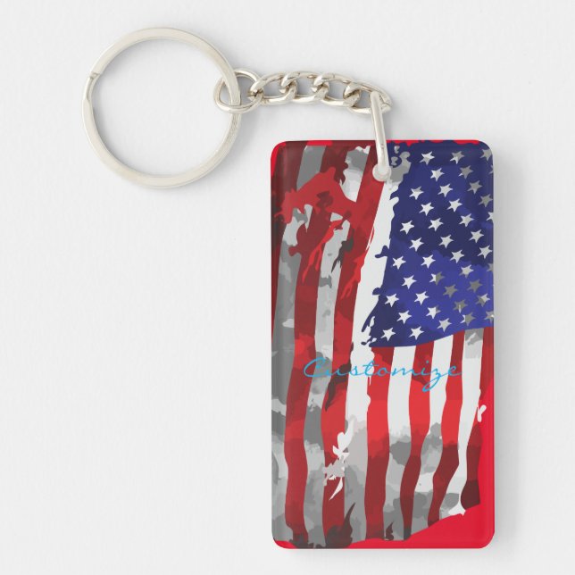 Vintage American Flag Thunder_Cove Keychain (Front)