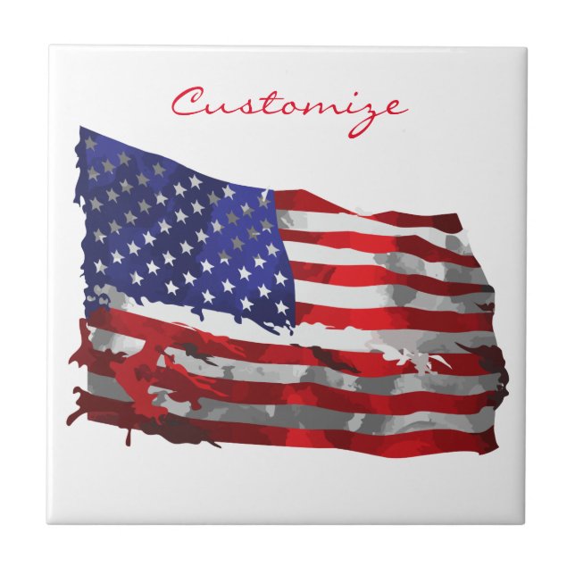 Vintage American Flag Thunder_Cove Tile (Front)